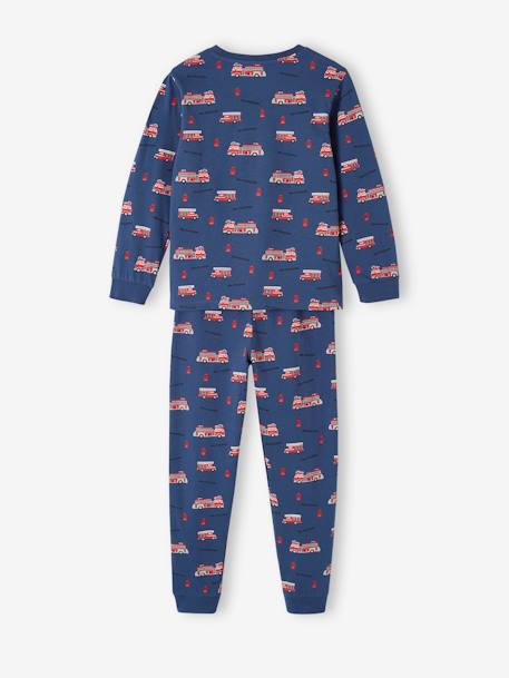 Lot pyjama + pyjashort garçon pompiers bleu océan - vertbaudet enfant 
