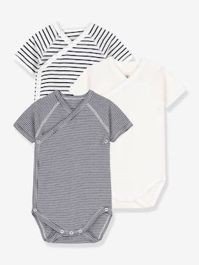 Baby-Bodysuits-Pack of 3 Bodysuits by PETIT BATEAU