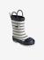 Bottes de pluie bébé détails ludiques rayé marine+vert imprimé - vertbaudet enfant 