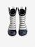 Bottes de pluie bébé détails ludiques rayé marine+vert imprimé - vertbaudet enfant 