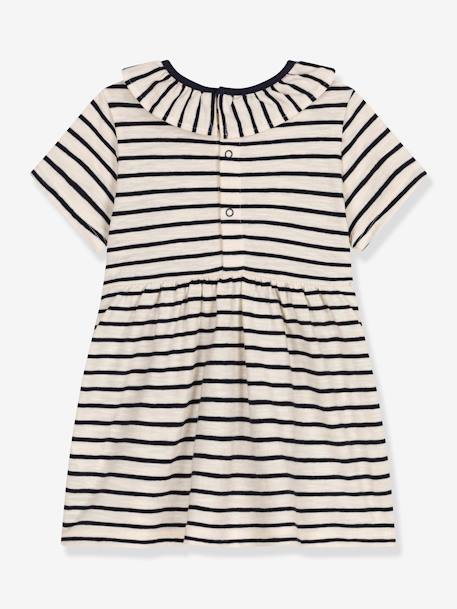 Striped Dress for Babies by PETIT BATEAU marl beige - vertbaudet enfant 