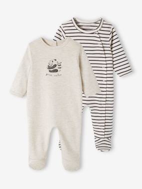 Baby-Pyjamas & Sleepsuits-Pack of 2 Interlock Sleepsuits for Babies