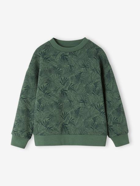Sweatshirt with Scribbles for Boys green+grey blue - vertbaudet enfant 