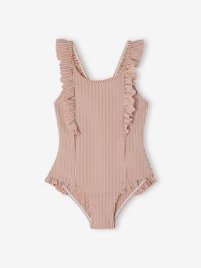-Striped Swimsuit for Girls