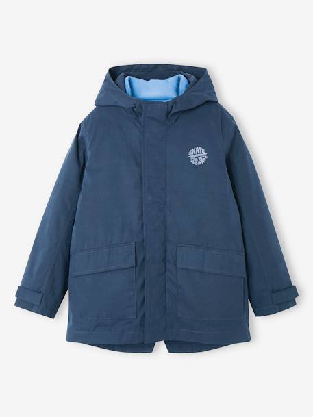 3-in-1 Parka with Detachable Bodywarmer, Midseason, for Boys navy blue+sage green - vertbaudet enfant 