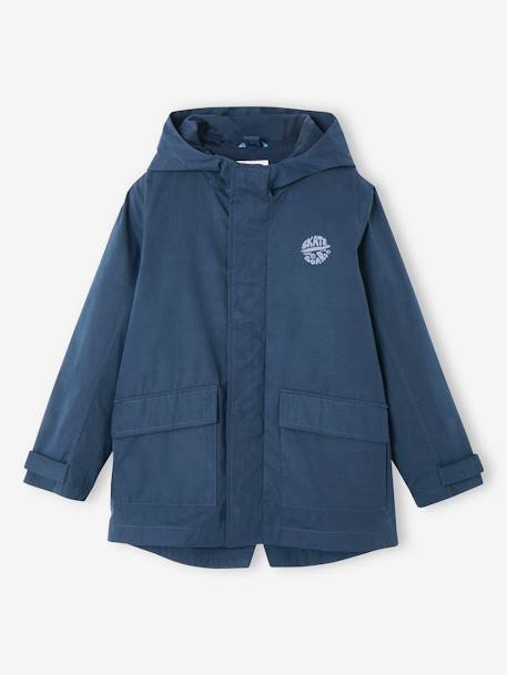 Parka garçon 3 en 1 mi-saison doudoune sans manches amovible marine+vert sauge - vertbaudet enfant 