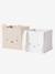 Set of 2 Animals Boxes in Cotton Gauze set pink+set white+set yellow - vertbaudet enfant 