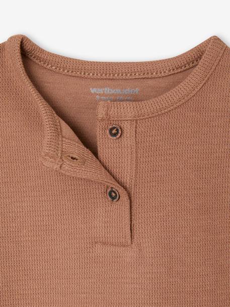 Combo: Grandad-Style T-Shirt + Shorts for Babies mocha - vertbaudet enfant 