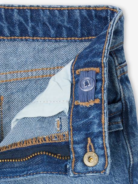 WIDE Hip, Straight Leg MorphologiK Jeans for Girls bleached denim+stone - vertbaudet enfant 