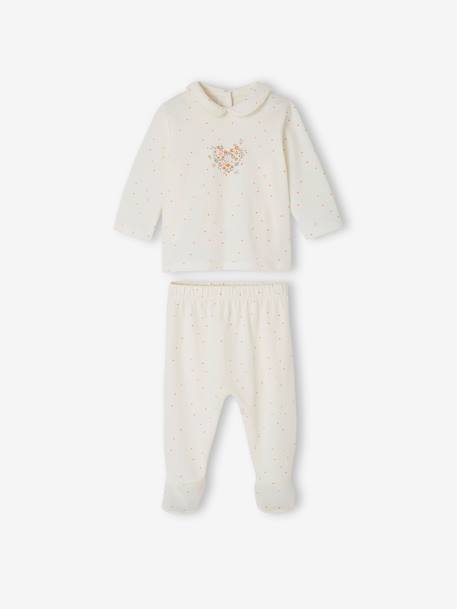 Pack of 2 Pyjamas in Jersey Knit for Babies ecru - vertbaudet enfant 