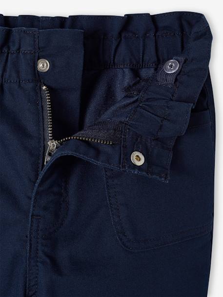 Indestructible Paperbag Trousers for Girls navy blue - vertbaudet enfant 
