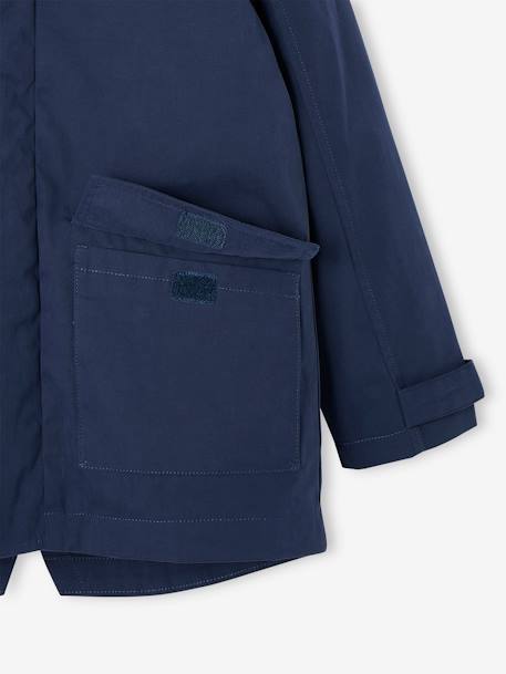 Parka garçon 3 en 1 mi-saison doudoune sans manches amovible marine+vert sauge - vertbaudet enfant 