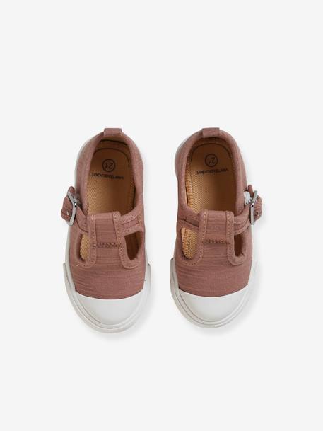 Mary Jane Shoes in Canvas for Babies brown - vertbaudet enfant 
