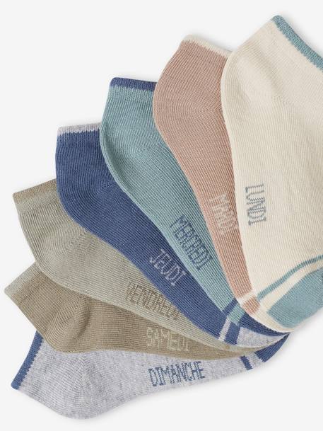 Pack of 7 pairs of Trainer Socks for Boys grey+grey blue - vertbaudet enfant 