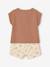 Combo: Grandad-Style T-Shirt + Shorts for Babies mocha - vertbaudet enfant 