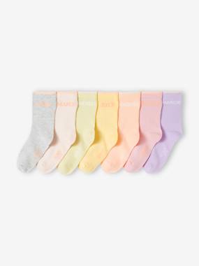 -Pack of 7 Pairs of Weekday Socks for Girls