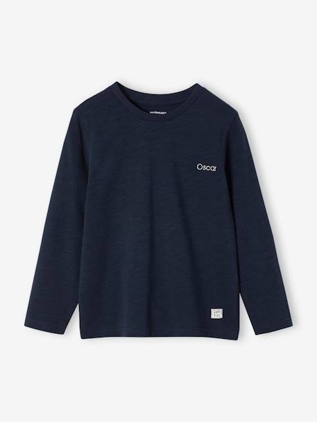 T-shirt garçon unis manches longues personnalisable anthracite+BLEU+jaune+marine+vert grisé+vert sapin - vertbaudet enfant 
