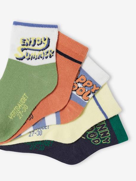 Pack of 5 Pairs of Socks for Boys night blue - vertbaudet enfant 