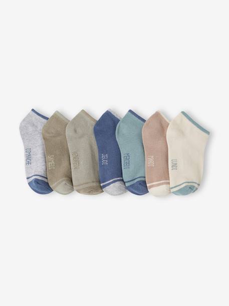 Lot de 7 paires de socquettes garçon bleu grisé - vertbaudet enfant 