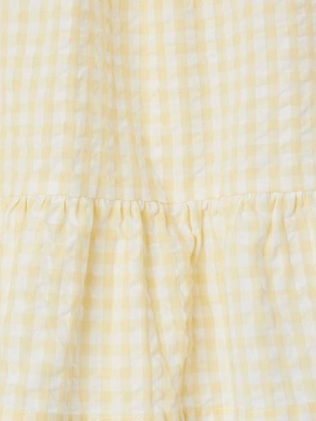 Gingham Skirt with Ruffle for Girls pale yellow - vertbaudet enfant 
