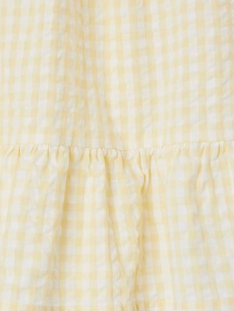 Jupe à volant vichy fille jaune pâle - vertbaudet enfant 