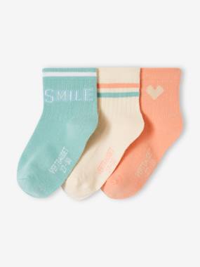 Pack of 3 Pairs of Sports Socks for Girls  - vertbaudet enfant