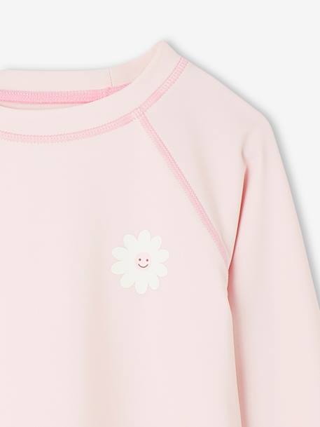 UV Protection Swim Top for Girls printed pink - vertbaudet enfant 