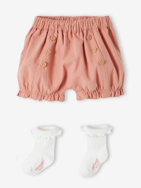 Bloomers & Socks Set for Newborn Babies rose - vertbaudet enfant 