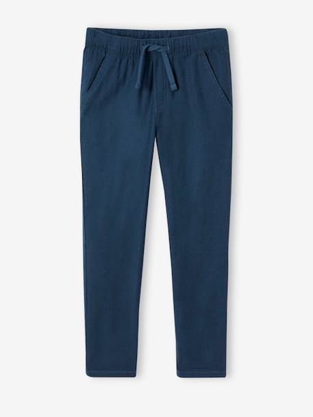 Lightweight Trousers in Cotton/Linen, for Boys hazel+night blue+sage green - vertbaudet enfant 