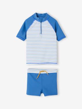 -UV Protection Swim T-Shirt + Shorts for Boys