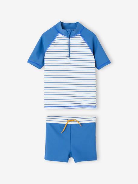 UV Protection Swim T-Shirt + Shorts for Boys azure - vertbaudet enfant 