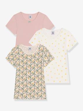 Girls-Pack of 3 Short Sleeve T-Shirts by PETIT BATEAU