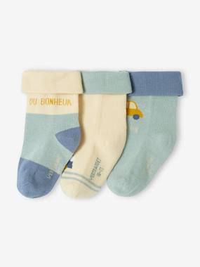 Pack of 3 Pairs of "Cars" Socks for Baby Boys  - vertbaudet enfant