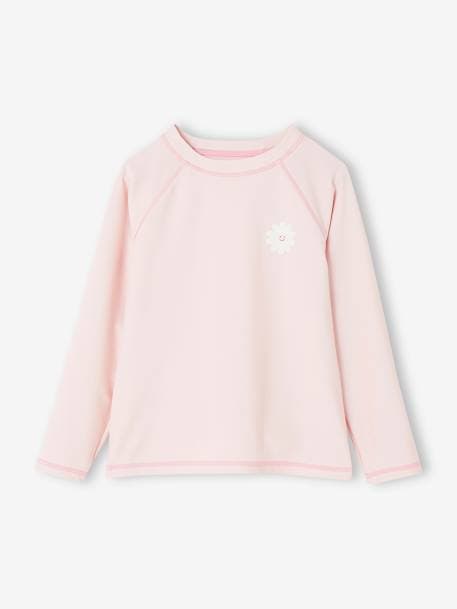 UV Protection Swim Top for Girls printed pink - vertbaudet enfant 