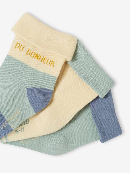 Pack of 3 Pairs of 'Cars' Socks for Baby Boys sage green - vertbaudet enfant 