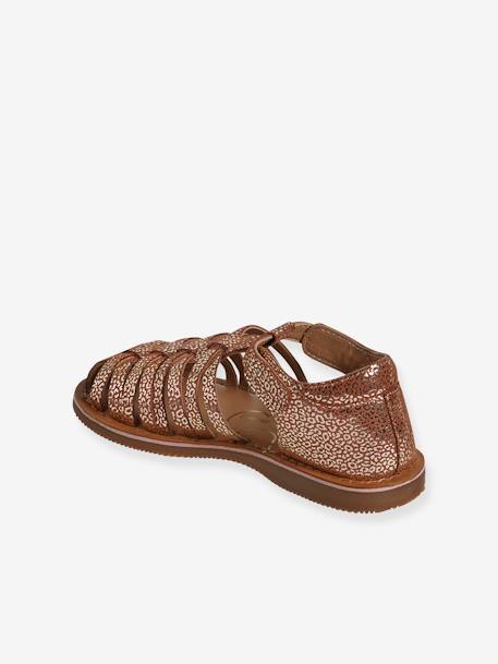 Sandales fermées cuir enfant collection maternelle ocre - vertbaudet enfant 