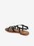 Junior Leather Sandals with Crossover Straps set black - vertbaudet enfant 