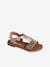 Hook-&-Loop Leather Sandals for Children, Designed for Autonomy gold - vertbaudet enfant 