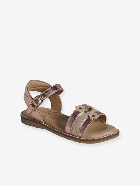 Leather Sandals for Children, Designed for Autonomy ochre - vertbaudet enfant 