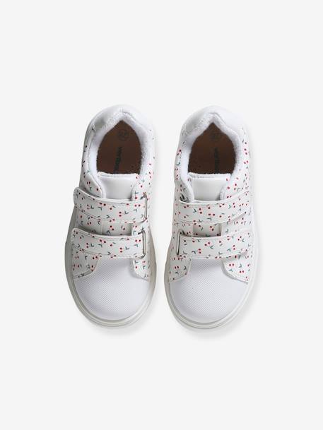 Trainers with Hook-and-Loop Straps for Girls printed white - vertbaudet enfant 