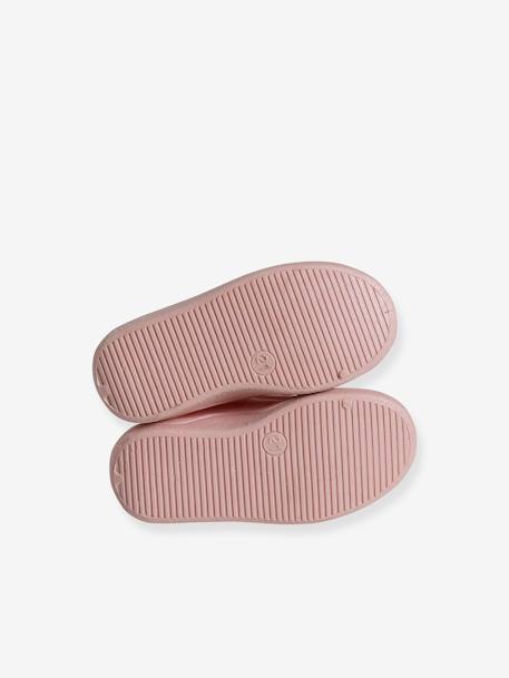 Zipped Slippers in Canvas for Babies printed pink - vertbaudet enfant 