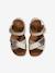 Pair of Open Leather Sandals for Children, Designed for Autonomy gold - vertbaudet enfant 