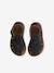Closed Leather Sandals with Buckle for Babies brown+navy blue - vertbaudet enfant 