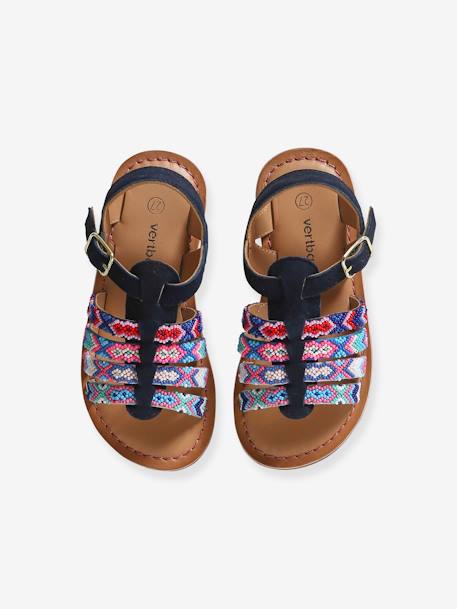 Leather Sandals for Children, Designed for Autonomy set blue - vertbaudet enfant 