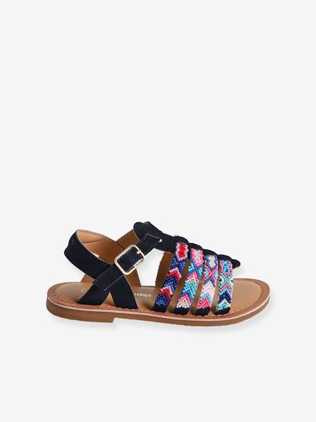 Leather Sandals for Children, Designed for Autonomy set blue - vertbaudet enfant 