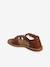 Hook-and-Loop Leather Sandals for Children, Designed for Autonomy brown - vertbaudet enfant 