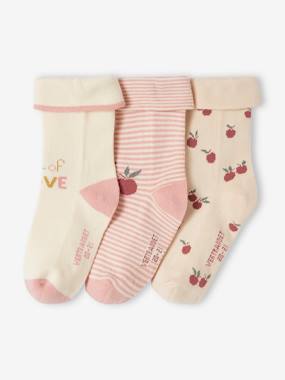 -Pack of 3 Pairs of "Cherries" Socks for Baby Girls