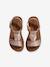 Hook-&-Loop Leather Sandals for Children, Designed for Autonomy gold - vertbaudet enfant 