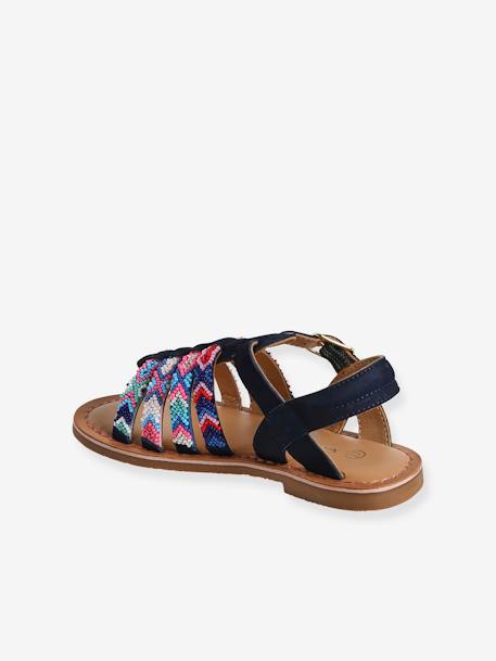 Leather Sandals for Children, Designed for Autonomy set blue - vertbaudet enfant 