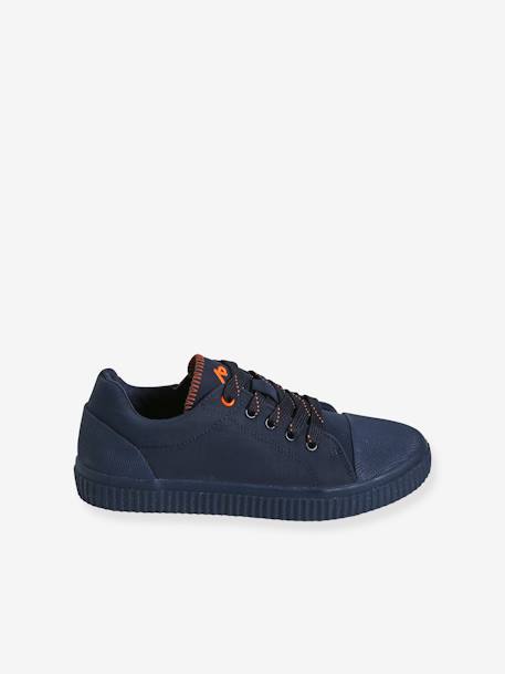Fabric Trainers with Laces & Zip, for Children navy blue - vertbaudet enfant 